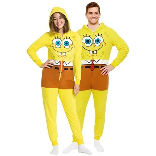 UNITED LABELS SpongeBob Schwammkopf Kostüm Overall Kapuze Onesie Jumpsuit Einteiler in gelb | Gr.: XL