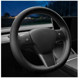 AUTLEAD passend für Tesla Model 3 – Tesla Model Y Lenkradabdeckung(Schwarz)
