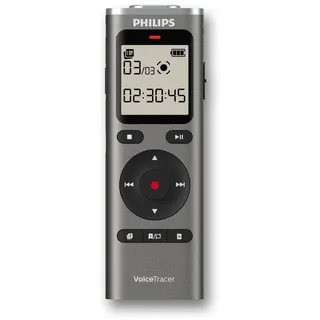 Philips DVT1170 Diktiergerät, metallisches Graphitgrau, mattes Schwarz, Silber