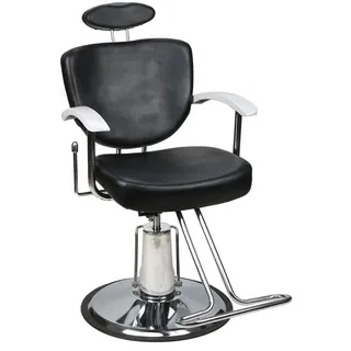 Barberpub Stuhl Barberpub hydraulischer Friseurstuhl Friseursessel 2060BK, Bedienungsstuhl Friseureinrichtung Friseur schwarz