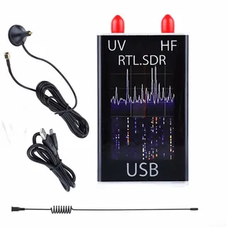USB-Tuner-Empfänger, 100 kHz - 1,7 GHz Full HF RTL-SDR USB-Tuner-Empfänger R820T + 8232 Ham mit Peitschenantenne