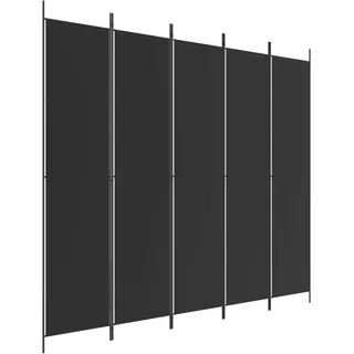vidaXL 5-tlg. Paravent Schwarz 250x220 cm Stoff