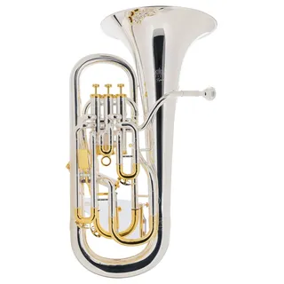 Lechgold EU-310S Euphonium - Stimmung: Bb - aus Messing - Edelstahl-Ventile - inkl. Trolley-Leichtkoffer - versilbert