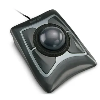 Kensington Expert Mouse Trackball, Kabelgebundene Computermaus mit Trackball & Scrollring, 55 mm Kugel, Kompatibel mit Windows & macOS, für Rechts- und Linkshänder, Handgelenkauflage, Schwarz, 64325