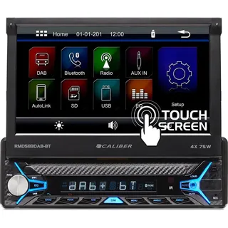 Caliber Autoradio mit Klappbildschirm - Bluetooth - USB - SD - AUX - 1 DIN - Einfach DIN - Rückfahrkamera-Eingang (RMD583DAB-BT)