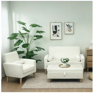 Homcom Sitzbank-115L x 50B x 43H cm-Cremeweiß | Gr.: onesize