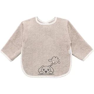 Sterntaler Frottee Ärmellätzchen Bauernhof - Baby Lätzchen mit Ärmel aus saugfähiger Baumwolle mit Stickerei und praktischem Druckknopfverschluss, sandfarben