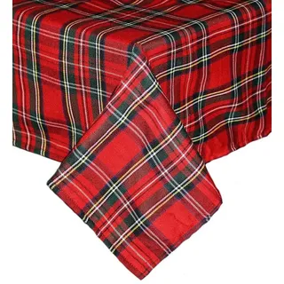 texpot Tischdecke Schottenkaro Tischläufer Tartan Weihnachten Karo (1-tlg) rot quadratisch | 140 cm x 140 cm