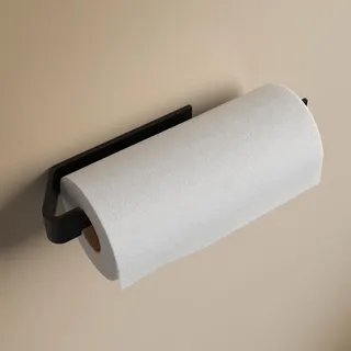 Designfabrik Hamburg Küchenrollenhalter ohne Bohren | Papierrollenhalter Wand | Rollenhalter selbstklebend | Küche Aufbewahrung & Organisation | Zewa Rollenhalter Schwarz