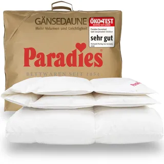 PARADIES Daunendecke 135x200 cm 665g - Gabi 90, Ganzjahresdecke mit 100% Baumwolle + RDS-zertifizierten Gänsedaunen/-Federn 90% Daunen + 10% Federn