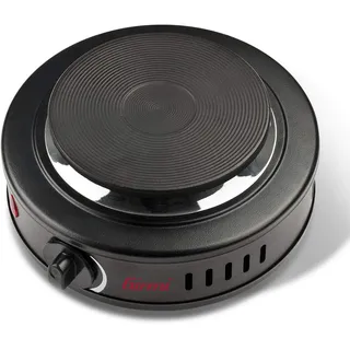 Girmi PE16 Elektrische Kochplatte, 500 W, Gusseisenplatte 11 cm, Betriebsanzeige, Standfüße, Temperaturregelung, Schwarz.