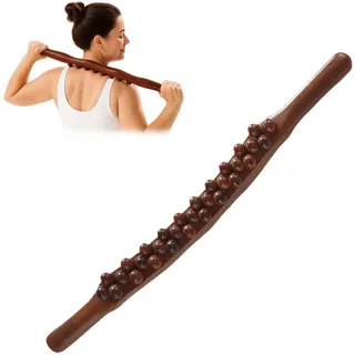 31 Perlen Gua Sha Wooden Therapy Stab - Gua Sha Wood Stick Holz Cellulite Körper Faszienstab Massagestab Guasha Massagegerät Body Gua Sha Faszienrolle, Zur Massage Nacken, Rücken, Beinen Und Armen