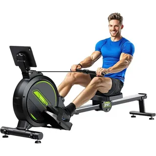 Riksion Rudergerät für Zuhause, Magnetisches Rudergerät mit LCD-Display, Heimrudergerät für Cardio-Training mit 16 Widerstandsstufen, 160 kg Belastbarkeit, Vertikal Verstaubar