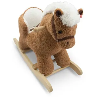 Schaukeltier Kleines Pferdchen Stoff Braun Dunkelbraun