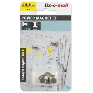 suki Magnetkegel Neodym, Durchmesser 15 mm H21 mm,silber Inhalt: 2