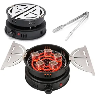 RANJIMA Shisha Kohleanzünder Elektrischer, Kohlegrill Toaster mit Zange, 1000W Kohleanzünder Elektrisch für Kohle, Outdoor Kabel Kohlegrill Zubehör Elektro Holzkohl-Anzünder Kaffee Geschenk