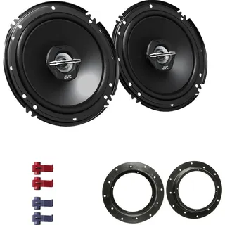 JVC CS-J620X Auto Lautsprecher 16,5 cm mit Einbauset passend für VW Volkswagen T6 Transporter ab 2015 Türen vorne 600 W 165mm  2 Wege Koax