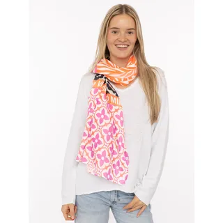 Zwillingsherz Schal "Zitronen Mosaik ", Damen, pink, Web, Obermaterial: 80% Polyester, 20% Viskose, Modetücher Schal, farbenfrohes Muster mit Zitronen, Schriftzug