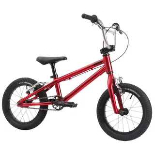 KHE KHEbikes KHE EVO LL 14 Zoll BMX Bike 2025 – 7,5kg Aluminiumrahmen & Lenker, V-Bremse hinten, breite Reifen, für Kinder ab 95 cm – Freestyle BMX für Street, Pumptrack & Race – Rot