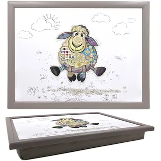 Lesser & Pavey Bug Art Sasha Schaf Knietablett zum Servieren von Speisen & Frühstück | Bequeme Knietabletts mit Sitzsack-Kissen für Snacks & Abendessen | Langlebiges Serviertablett zum Essen auf dem