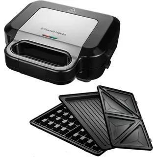 Russell Hobbs Multifunktionsgerät 3-in-1 [Sandwichmaker, Waffeleisen, Kontaktgrill] Creations (spülmaschinengeeignete, antihaftbeschichtete & extra tiefe Platten, BPA frei) 26810-56