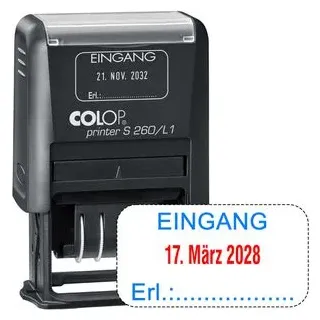 Colop Datumstempel mit Text "Eingang" Printer S 260/L1 N selbstfärbend blau, rot blau/rot ohne Logo, 1 St.