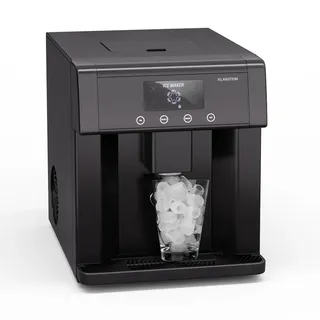 Klarstein Eiswürfelmaschine Edelstahl 3 Eiswürfelgrößen, 15 kg/24 h, Touch-display, 3-liter-wassertank, Eiswürfelspend... – Schwarz