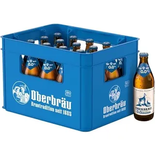 Oberbräu Hell Alkoholfrei 0,0%, mild süffiges alkoholfreies Helles Bier aus Bayern Flaschenbier, MEHRWEG im Kasten, 20er Kiste (20 x 0.5 l)