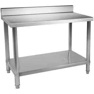 Royal Catering Edelstahl-Arbeitstisch - 100 x 70 cm - 95 kg Tragfähigkeit