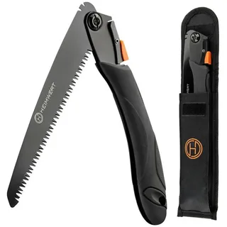 HEIMwert Klappsäge aus ultra hartem Karbonstahl - Zweifach verstellbare Astsäge - Gartensäge mit Sicherheitsverschluss (Klappsäge)