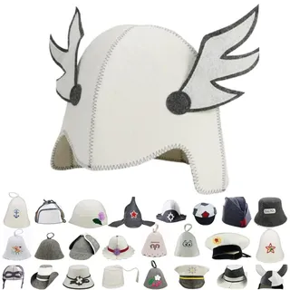 GMMH Saunahut Saunamütze aus Wollfilz - (Hermes 1541) Filz Saunakappe für Damen und Herren, Filzkappe Mütze Filzhut Hut Kappe für Sauna