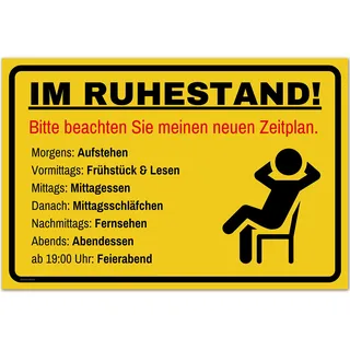 Rente Deko Schild als Ruhestand Geschenk - Bester Kollege oder Chef geht in den Ruhestand - Auch als Witzige Abschiedskarte zum Renteneintritt - 30x20 cm Kunststoff