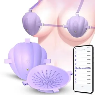 Guspiun Tragbar Nippel Vibration Sexspielzeug für Frauen Elektrische Brust Massagegeräte mit 9 Vibrationsmodi Brustwarzen Sauger Stimulator APP Fernbedienung Paare Erotik Sex Toy