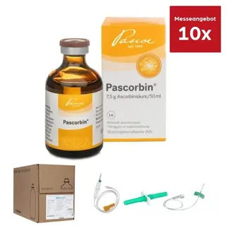PASCORBIN Komplettset: Injektionslösung, Kochsalzlösung, Zubehör (10 Einheiten)
