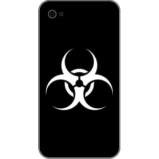 GreenIT 4 Stück Aufkleber Biohazard Bio Hazard Handy Smartphone Tattoo die Cut Deko Folie (weiß)