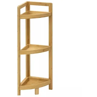 BURI Regal Eckregal Holz Bambus Badregal modern 3 Ablagen 77 cm Regal Bad Küche