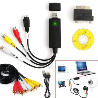 GuoQiao 1 Set USB2.0 VHS zu D Konverter Videoaufnahmegerät Kit für 10 Videorecorder, Kunststoff + Metall