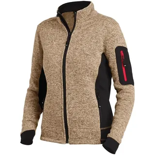 Damen Strick Fleecejacke "MARIEKE" - XXL - beige/schwarz