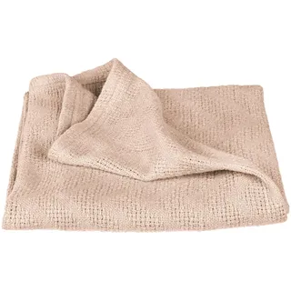 roba Babydecke Frosty Almond Strickoptik 80 x 80 cm - Kuscheldecke in aus Bio Baumwolle - GOTS & Oeko Tex 100 zertifiziert - Beige