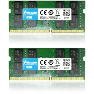 Wlizedle 16GB Kit(2x8GB) DDR4 RAM Laptop Memory 2666MHz CL19 SODIMM, Notebook Arbeitsspeicher PC4-21300 260-Pin 1,2V Non-ECC Pc Speicher Upgrade für Ultrabook, Grün