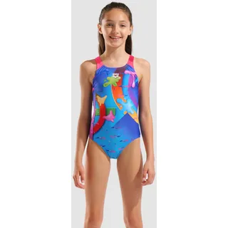 Badeanzug Mädchen arena Inventive - Blue Multi-neon Blue-shocking Pink - 116