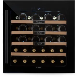 Klarstein Vinsider 36 Built-In Uno Einbau-Weinkühlschrank 36 Flaschen 92 Ltr Edelstahl Schwarz