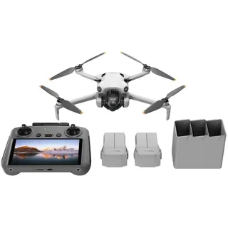 DJI Mini 4 Pro Fly More Combo mit DJI RC 2 Fernsteuerung Drohne mit Kamera Drohne (Ultra HD, 34 Minuten Flugzeit, 2 zusätzliche Akkus, Klasse-C0