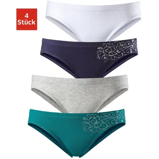 petite fleur by lascana Bikinislip 4 St. Petrol/Grau/Weiß 158-164