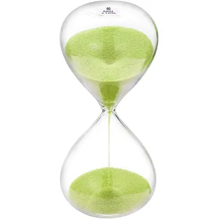 SuLiao Sanduhr, Grüne Sanduhr Groß 60 Minuten, Sanduhr Timer 60 Min, Sanduhrn Glas Sanduhr für Kinder, Klassenzimmer, Zuhause, Schreibtisch, Bürodekoration