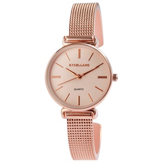 Excellanc Damen-Spangenuhr Metall Trend Mode Analog Quarz 1800228 (roségoldfarbig)