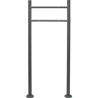 Wiltec Briefkasten Ständer Anthrazit 1200 x 500 mm, Standfuß für Postkasten Briefkästen Mailbox, Briefkastenständer aus Stahl für Standbriefkasten