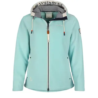 Dry Fashion Damen Fleecejacke Norden tailliert warmes Fleece-Futter windabweisend sportlicher Schnitt, Farbe:türkis, Größe:40 - 40
