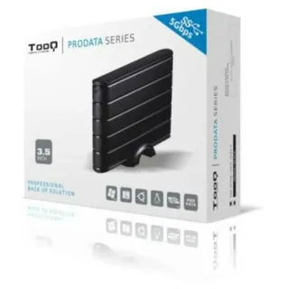 TooQ TQE-3530B USB 3.1 3,5"-Gehäuse für externe Festplatten (SATA I/II/III, 3.0), Aluminium, LED Anzeige, schwarz,