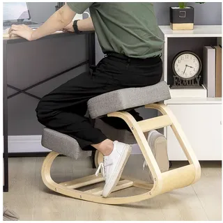 Vinsetto Stuhl Ergonomischer Kniestuhl zur Verbesserung der Körperhaltung (Gesundheitsstuhl, 1 St), für Zuhause, Büro, Grau grau